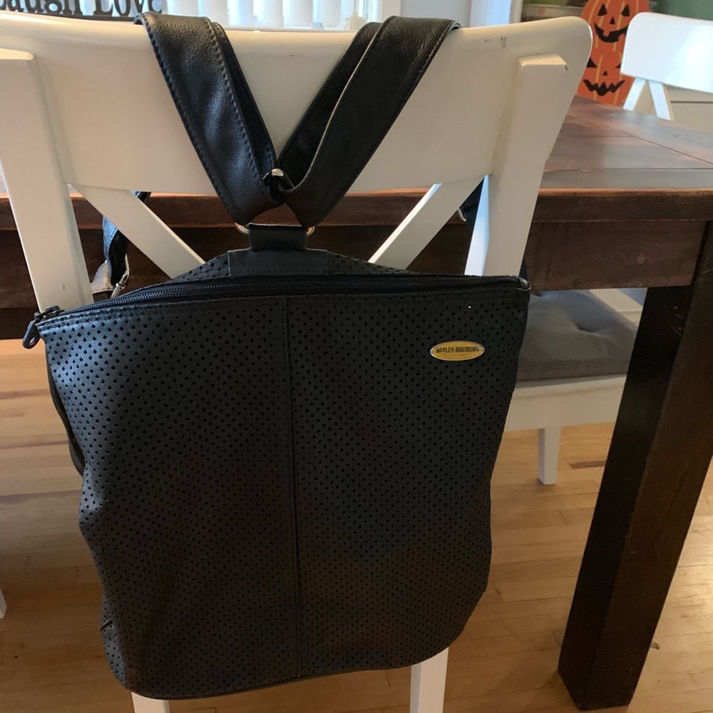 Harley Davidson leather backpack